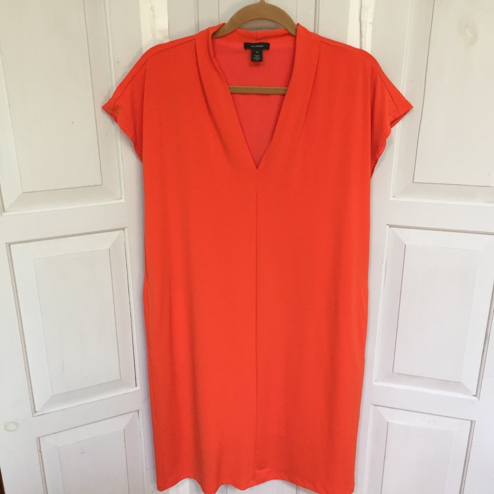 Halogen Orange Midi Dress